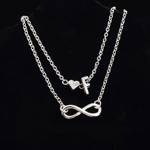 Load image into Gallery viewer, New Fashion silver multi-layer heart 26 letters 8 words pendant Bracelets for women jewelry foot chain anklets accessories gift