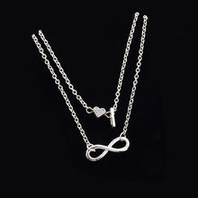 Load image into Gallery viewer, New Fashion silver multi-layer heart 26 letters 8 words pendant Bracelets for women jewelry foot chain anklets accessories gift