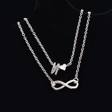 Load image into Gallery viewer, New Fashion silver multi-layer heart 26 letters 8 words pendant Bracelets for women jewelry foot chain anklets accessories gift