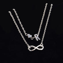 Load image into Gallery viewer, New Fashion silver multi-layer heart 26 letters 8 words pendant Bracelets for women jewelry foot chain anklets accessories gift