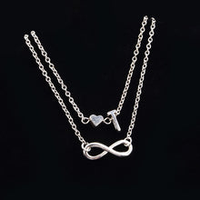 Load image into Gallery viewer, New Fashion silver multi-layer heart 26 letters 8 words pendant Bracelets for women jewelry foot chain anklets accessories gift