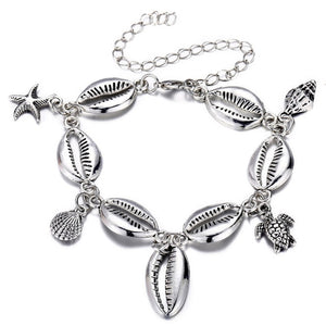 17KM New Silver Color Turtle Shell Anklets For Women Bohemian Anklet Bracelets On The Leg Female Foot Jewelry 2019 Drop Shipping