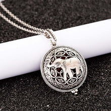 Load image into Gallery viewer, Aroma Diffuser Elephant Open Antique Vintage Lockets Pendant Perfume Essential Oil Aromatherapy Locket Necklace +1Sequin HJ166