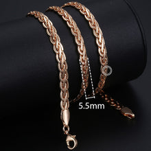 Load image into Gallery viewer, Personalize Necklace For Women Men 585 Rose Gold Venitian Curb Snail Foxtail Link Chains Necklace Fashion Jewelry 50cm 60cm CNN1