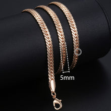 Load image into Gallery viewer, Personalize Necklace For Women Men 585 Rose Gold Venitian Curb Snail Foxtail Link Chains Necklace Fashion Jewelry 50cm 60cm CNN1