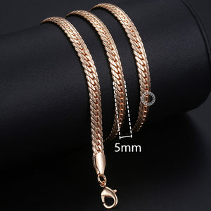 Personalize Necklace For Women Men 585 Rose Gold Venitian Curb Snail Foxtail Link Chains Necklace Fashion Jewelry 50cm 60cm CNN1