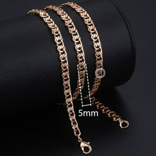 Load image into Gallery viewer, Personalize Necklace For Women Men 585 Rose Gold Venitian Curb Snail Foxtail Link Chains Necklace Fashion Jewelry 50cm 60cm CNN1