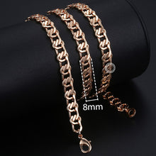 Load image into Gallery viewer, Personalize Necklace For Women Men 585 Rose Gold Venitian Curb Snail Foxtail Link Chains Necklace Fashion Jewelry 50cm 60cm CNN1