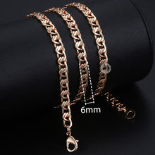 Load image into Gallery viewer, Personalize Necklace For Women Men 585 Rose Gold Venitian Curb Snail Foxtail Link Chains Necklace Fashion Jewelry 50cm 60cm CNN1