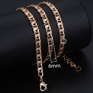 Personalize Necklace For Women Men 585 Rose Gold Venitian Curb Snail Foxtail Link Chains Necklace Fashion Jewelry 50cm 60cm CNN1