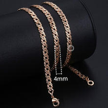 Load image into Gallery viewer, Personalize Necklace For Women Men 585 Rose Gold Venitian Curb Snail Foxtail Link Chains Necklace Fashion Jewelry 50cm 60cm CNN1