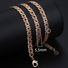 Load image into Gallery viewer, Personalize Necklace For Women Men 585 Rose Gold Venitian Curb Snail Foxtail Link Chains Necklace Fashion Jewelry 50cm 60cm CNN1