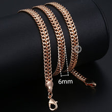 Load image into Gallery viewer, Personalize Necklace For Women Men 585 Rose Gold Venitian Curb Snail Foxtail Link Chains Necklace Fashion Jewelry 50cm 60cm CNN1