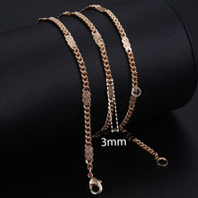 Load image into Gallery viewer, Personalize Necklace For Women Men 585 Rose Gold Venitian Curb Snail Foxtail Link Chains Necklace Fashion Jewelry 50cm 60cm CNN1