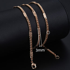 Personalize Necklace For Women Men 585 Rose Gold Venitian Curb Snail Foxtail Link Chains Necklace Fashion Jewelry 50cm 60cm CNN1