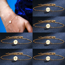 Load image into Gallery viewer, Hot Simple Adjustable Gold Color English Letter A-S Bracelet For Women Men Bangle Anklet Beach Couple Gift Fashion Jewelry