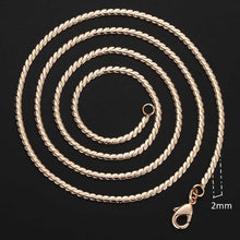 Load image into Gallery viewer, Personalize Necklace For Women Men 585 Rose Gold Venitian Curb Snail Foxtail Link Chains Necklace Fashion Jewelry 50cm 60cm CNN1