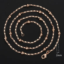 Load image into Gallery viewer, Personalize Necklace For Women Men 585 Rose Gold Venitian Curb Snail Foxtail Link Chains Necklace Fashion Jewelry 50cm 60cm CNN1