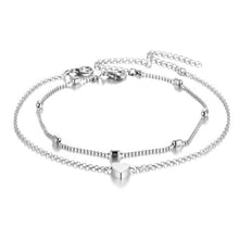 Load image into Gallery viewer, Vienkim Women 2019 Women Anklets Simple Heart Barefoot Crochet Sandals Foot Jewelry Two Layer Foot Legs Bracelet Anklets