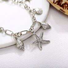 Load image into Gallery viewer, Glossy Silver Ocean Starfish Conch Ms. Anklet Alloy Material Romantic Beach Anklet Ladies Jewelry Personality Gift