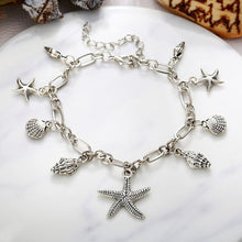 Load image into Gallery viewer, Glossy Silver Ocean Starfish Conch Ms. Anklet Alloy Material Romantic Beach Anklet Ladies Jewelry Personality Gift