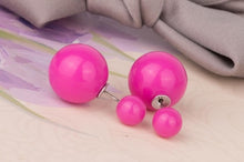 Load image into Gallery viewer, 16 Choics Candy Colour Pendientes Earrings Ball Shape Plastic Stud Earring Double-sided pearl Colored ear studs oorbellen M0322