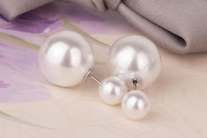 16 Choics Candy Colour Pendientes Earrings Ball Shape Plastic Stud Earring Double-sided pearl Colored ear studs oorbellen M0322