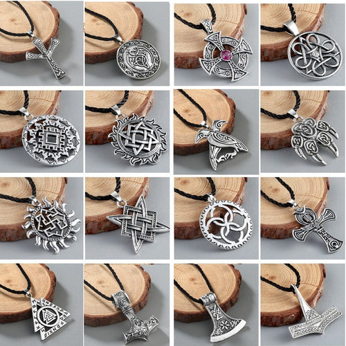 Viking Valknut Pendant Men's Necklace Women Round Pagan Religious Male Man Slavic Silver Steampunk Jewelry Tibetan Amulet Gift