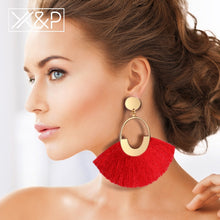 Load image into Gallery viewer, X&amp;P  Bohemian Big Tassel Drop Earrings For Women Lady Female Fringe Handmade Dangle Statement Fashion Woman Earring 2018 Jewelry