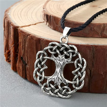 Load image into Gallery viewer, Viking Valknut Pendant Men's Necklace Women Round Pagan Religious Male Man Slavic Silver Steampunk Jewelry Tibetan Amulet Gift