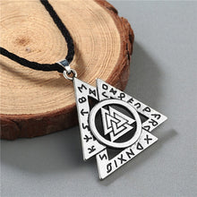Load image into Gallery viewer, Viking Valknut Pendant Men's Necklace Women Round Pagan Religious Male Man Slavic Silver Steampunk Jewelry Tibetan Amulet Gift