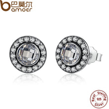 Load image into Gallery viewer, BAMOER Authentic 925 Sterling Silver Brilliant Legacy Stud Earrings With Clear CZ for Women Anniversary Jewelry PAS422