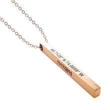 Load image into Gallery viewer, Custom Personalized Vertical Bar Necklace Silver Engraved Date Name Pendant Necklace Women Wedding Jewelry Anniversary Mom Gift