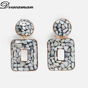 Dvacaman Fashion ZA Multi-Color Crystal Drop Earrings Women Gold Color Maxi Statement Earrings Wedding Party Jewelry Christmas