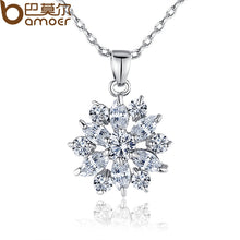 Load image into Gallery viewer, BAMOER  White Gold Color Necklaces Pendants with White AAA Cubic Zirconia For Women Birthday Gift JIN028