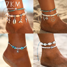 Load image into Gallery viewer, Starfish Pendant Anklets 2019 For Women New Stone Beads Shell Anklet Bohemian Bracelets On Leg BOHO Ocean Jewelry Drop Shipping