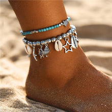 Load image into Gallery viewer, Starfish Pendant Anklets 2019 For Women New Stone Beads Shell Anklet Bohemian Bracelets On Leg BOHO Ocean Jewelry Drop Shipping