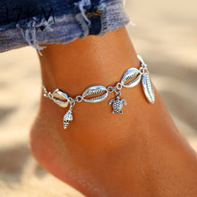 Load image into Gallery viewer, 17KM New Silver Color Turtle Shell Anklets For Women Bohemian Anklet Bracelets On The Leg Female Foot Jewelry 2019 Drop Shipping