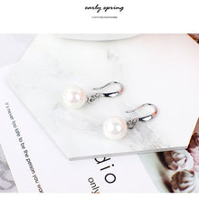 Load image into Gallery viewer, Manxiuni  Shipping 1pair Silver Color Imitation Pearl Dangle Earrings For Women New Jewelry Brincos Gift Wholesale