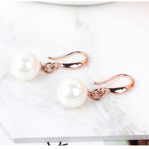 Manxiuni  Shipping 1pair Silver Color Imitation Pearl Dangle Earrings For Women New Jewelry Brincos Gift Wholesale