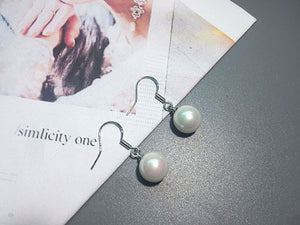 Manxiuni  Shipping 1pair Silver Color Imitation Pearl Dangle Earrings For Women New Jewelry Brincos Gift Wholesale