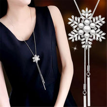 Load image into Gallery viewer, BYSPT Zircon Black Rose Flower Long Necklace Sweater Chain Fashion Metal Chain Crystal Flower Pendant Necklaces Adjusted