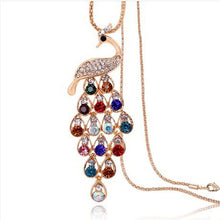 Load image into Gallery viewer, BYSPT Zircon Black Rose Flower Long Necklace Sweater Chain Fashion Metal Chain Crystal Flower Pendant Necklaces Adjusted