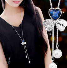 Load image into Gallery viewer, BYSPT Zircon Black Rose Flower Long Necklace Sweater Chain Fashion Metal Chain Crystal Flower Pendant Necklaces Adjusted