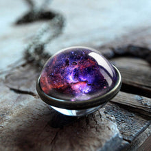 Load image into Gallery viewer, 2019 New Galaxy Double Sided Pendant Outer Space Necklace Universe Silver Jewelry Glass Pendant  Art Picture Handmade Necklaces