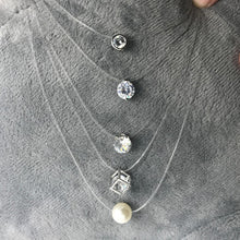 Load image into Gallery viewer, Female Transparent Fishing Line Necklace Silver Invisible Chain Necklace Women Rhinestone Choker Necklace Collier Femme