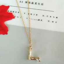 Load image into Gallery viewer, 2cm Small Gold Hammered Metal Bamboo 26 Letter Alphabet A-Z Minimalist Initial Pendant Necklace Fashion Twist Chain Neck Jewelry