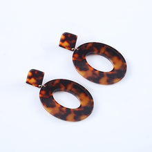 Load image into Gallery viewer, 2018 Fashion ZA Jewelry Acrylic Resin Oval Dangle Earrings For Women Geometry Big Circle Tortoiseshell Earrings Acetate Brincos