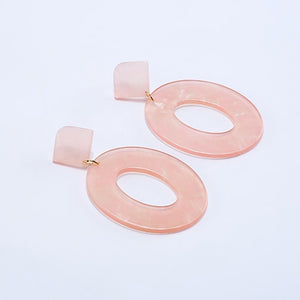 2018 Fashion ZA Jewelry Acrylic Resin Oval Dangle Earrings For Women Geometry Big Circle Tortoiseshell Earrings Acetate Brincos