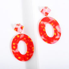 Load image into Gallery viewer, 2018 Fashion ZA Jewelry Acrylic Resin Oval Dangle Earrings For Women Geometry Big Circle Tortoiseshell Earrings Acetate Brincos